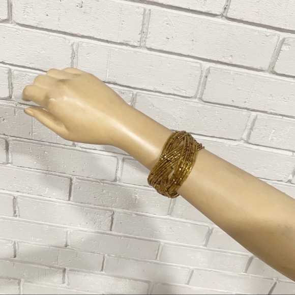 Beaded Crossover Cuff Bracelet - Picture 6 of 8